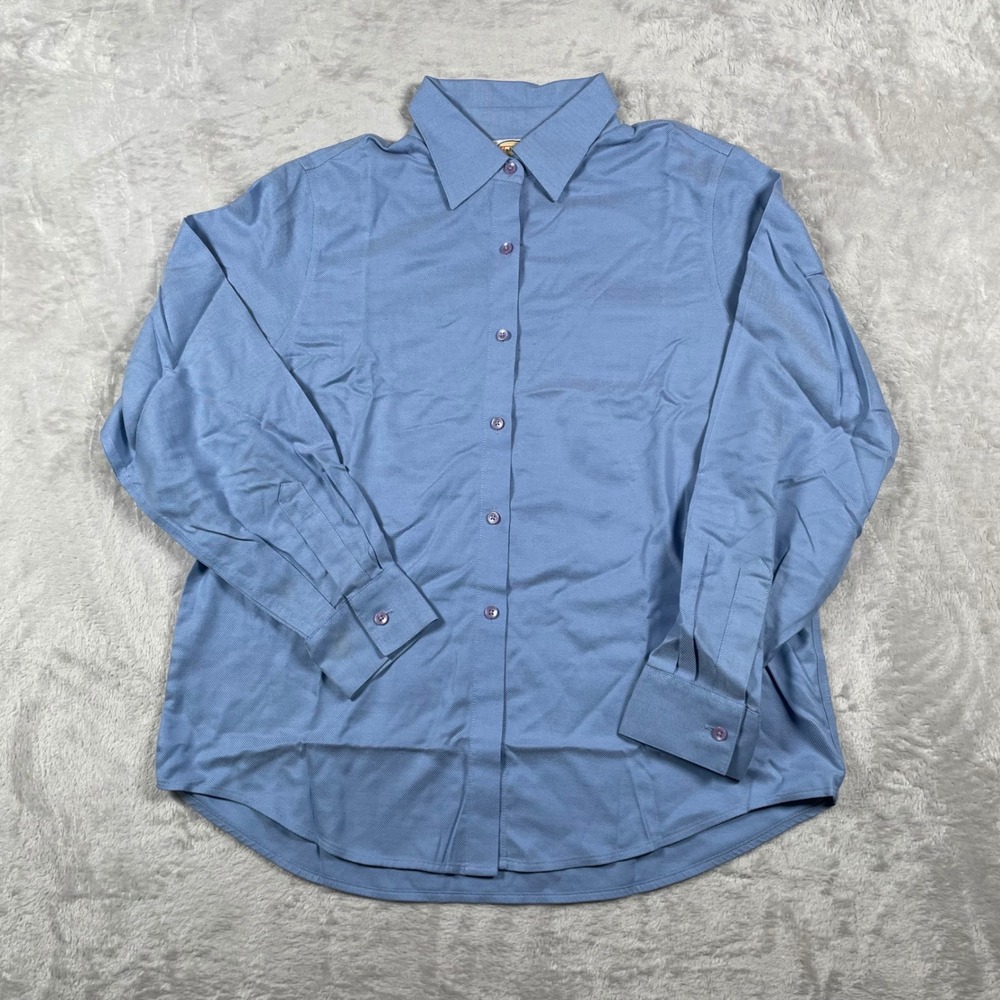 Talbots Petites Blue Wrinkle Resistant Button Down‎ Shirt Size 10